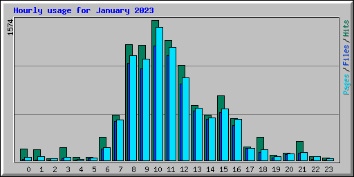 Hourly usage for January 2023