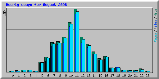 Hourly usage for August 2023