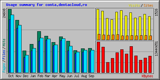 Usage summary for conta.dentacloud.ro